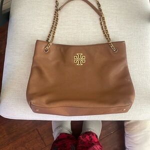 Tory Burch Brown Leather Tote Bag